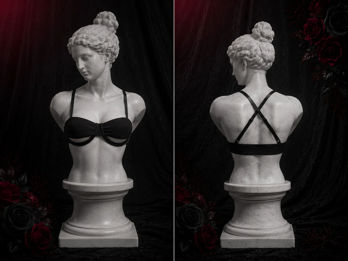 【Fragments.One Choice, No More Choices.】Black Ultra-Cropped Cami Top with Cross Back Straps, Y2K Sexy Push-Up Style