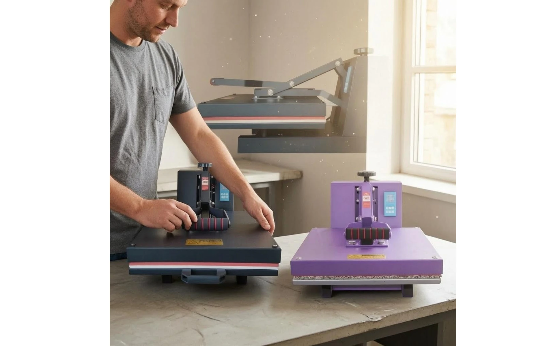 Heat Press Machine Pressure Adjustment Knob T Shirt Heat Press Craft Equipment Metal Frame Large Surface