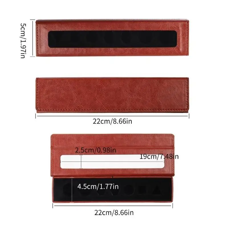 652F صندوق تخزين النردات مستطيلة مع غطاء بو الجلود النردات حقيبة للتخزين الحاويات دور اللعب النردات المنظمون دائم