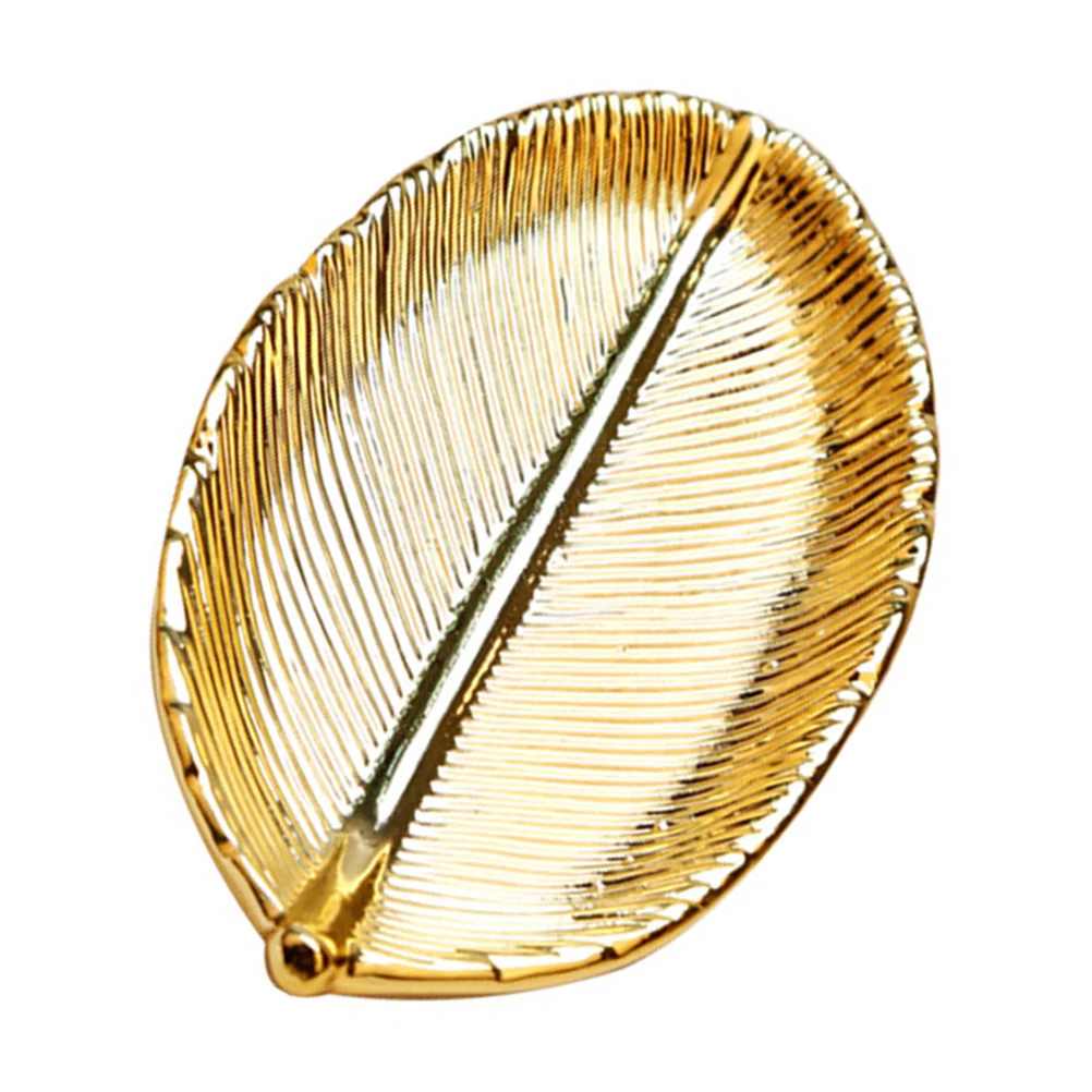 

Nail Art Display Plate Ceramic Jewelry Organizer for Rings Necklaces Bracelets Earrings Creative Leaf Design Home Decor