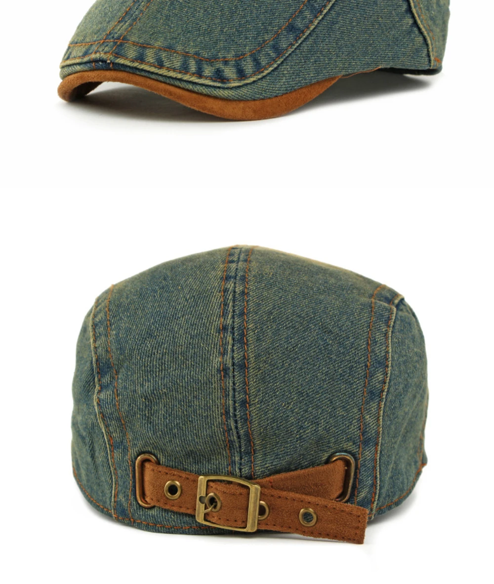 HT5042 Baskenmützen für Männer und Frauen Vintage Künstler Maler Baskenmütze Neue Frühling Sommer Herbst Ivy Flachmütze Herren Damen Denim Baskenmütze – Detail 12