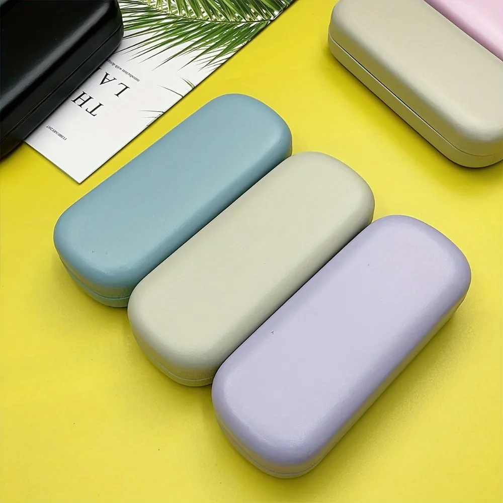 A stylish hard glasses case with sturdy snap closure and soft lining, portable and stylish, suitable for daily use and travel image 2
