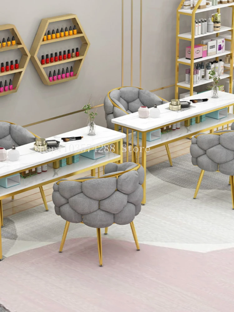 Muebles minimalistas nórdicos para salón de belleza, mesa de uñas hecha a mano, individual, de lujo, a la moda, B