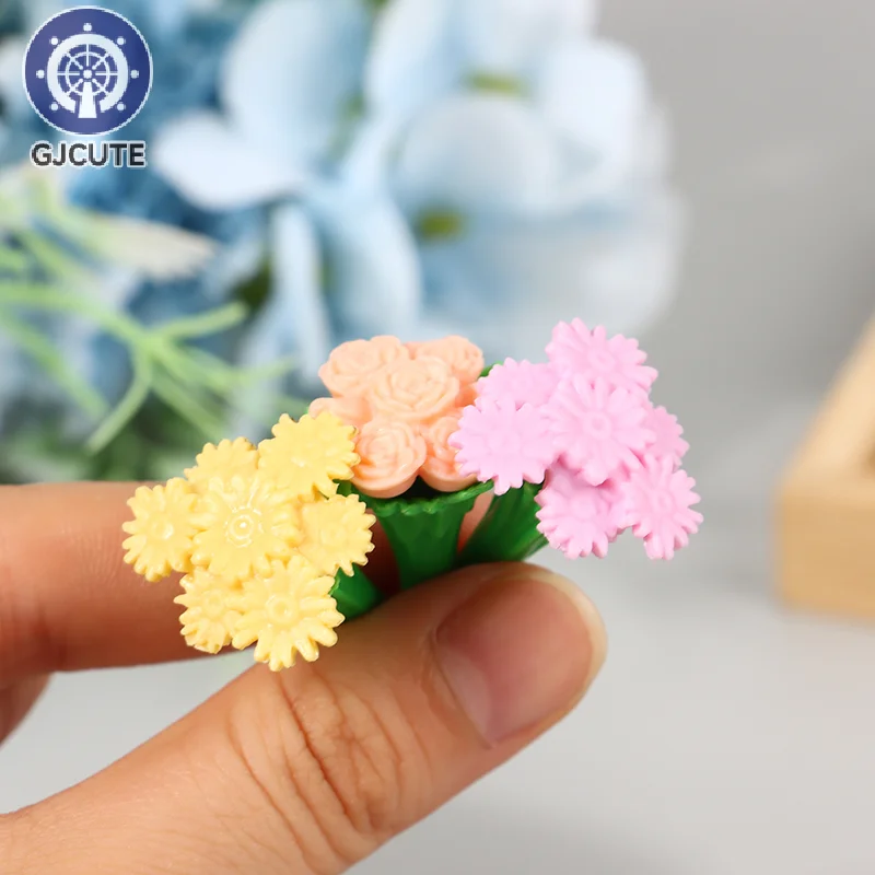 Mini Tulip Rose Bouquet Garden Scene Decorative Accessories Toys Play House Decoration Office Desktop Ornamental Props