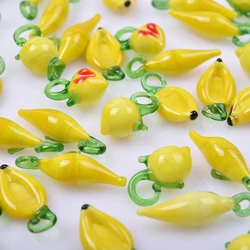 6pcs/Lot Mixed Yellow Fruit Vegetable Resin Charm Pendants For Jewelry Making Supplies Banana Radish Pendant Bulk DIY Bracelets