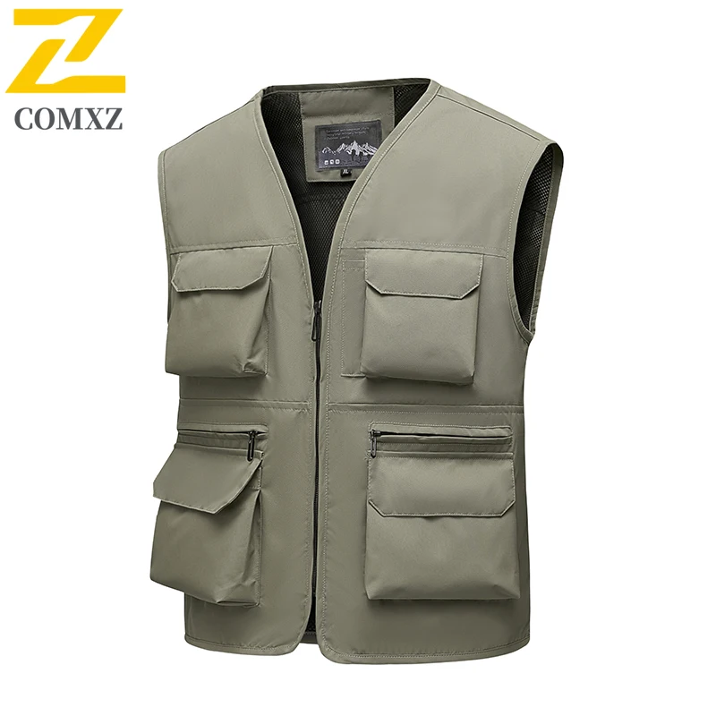 Multi-color Fishing Vest Men's 2025 Autumn New Camping Sleeveless Tools Vests Men Outdoor Travel Hunting V-neck Jacket Waistcoat