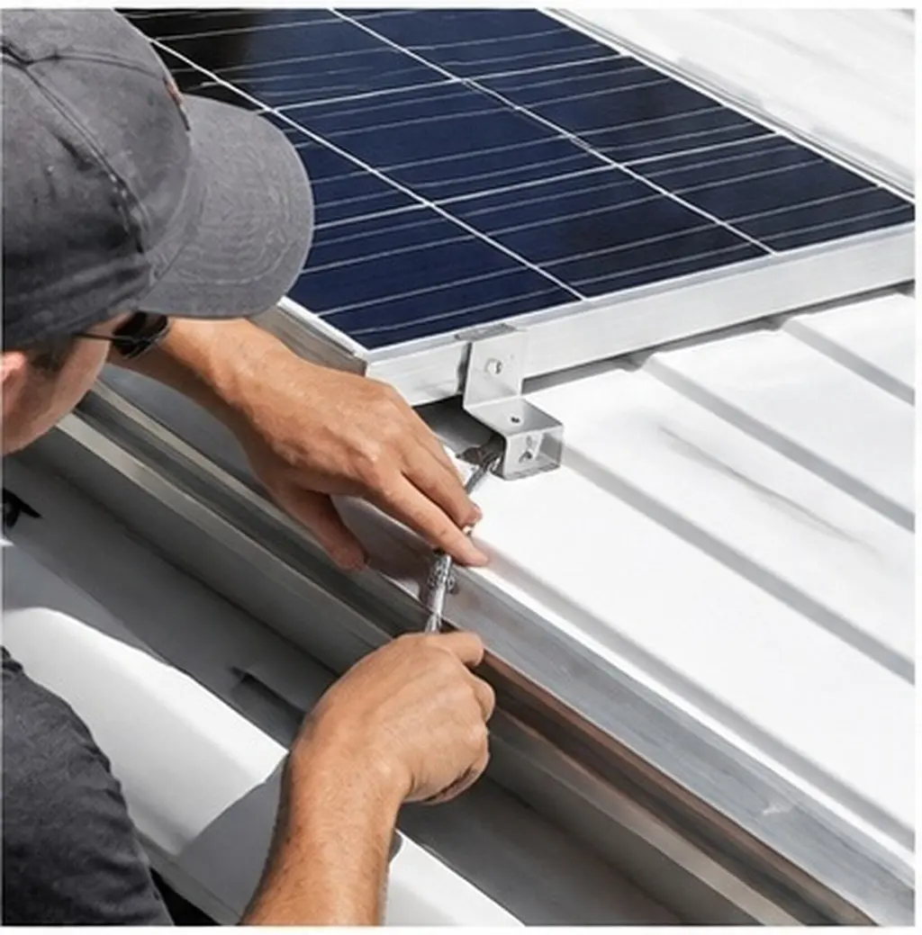 8Pcs Solar Panel Support Brackets Z Type Aluminum Alloy Easy Install Detach for Rv Roof Garage Off Grid Solar Mounting