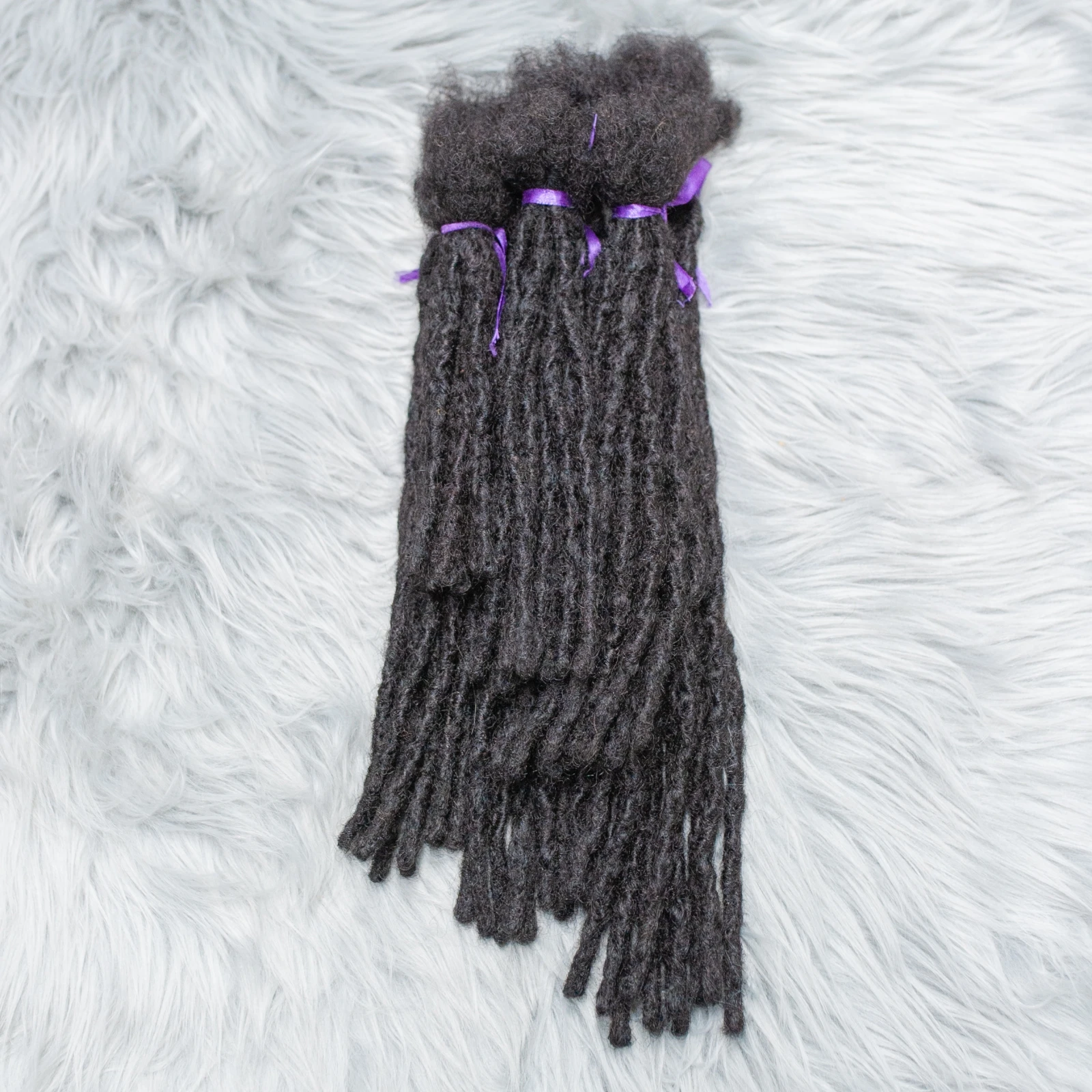 1B# Inter Locs 100% Boho Braids Human Hair Dreadlock Extensions Raw Brazilian Hair Full Handmade Real Loc Extensions 6-20 Inches