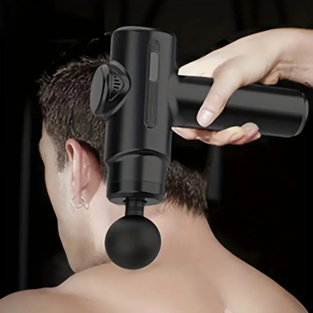 1pc Muscle Relaxation Athlete Deep Tissue Percussion Massager - handheld muscle massage gun 8 head