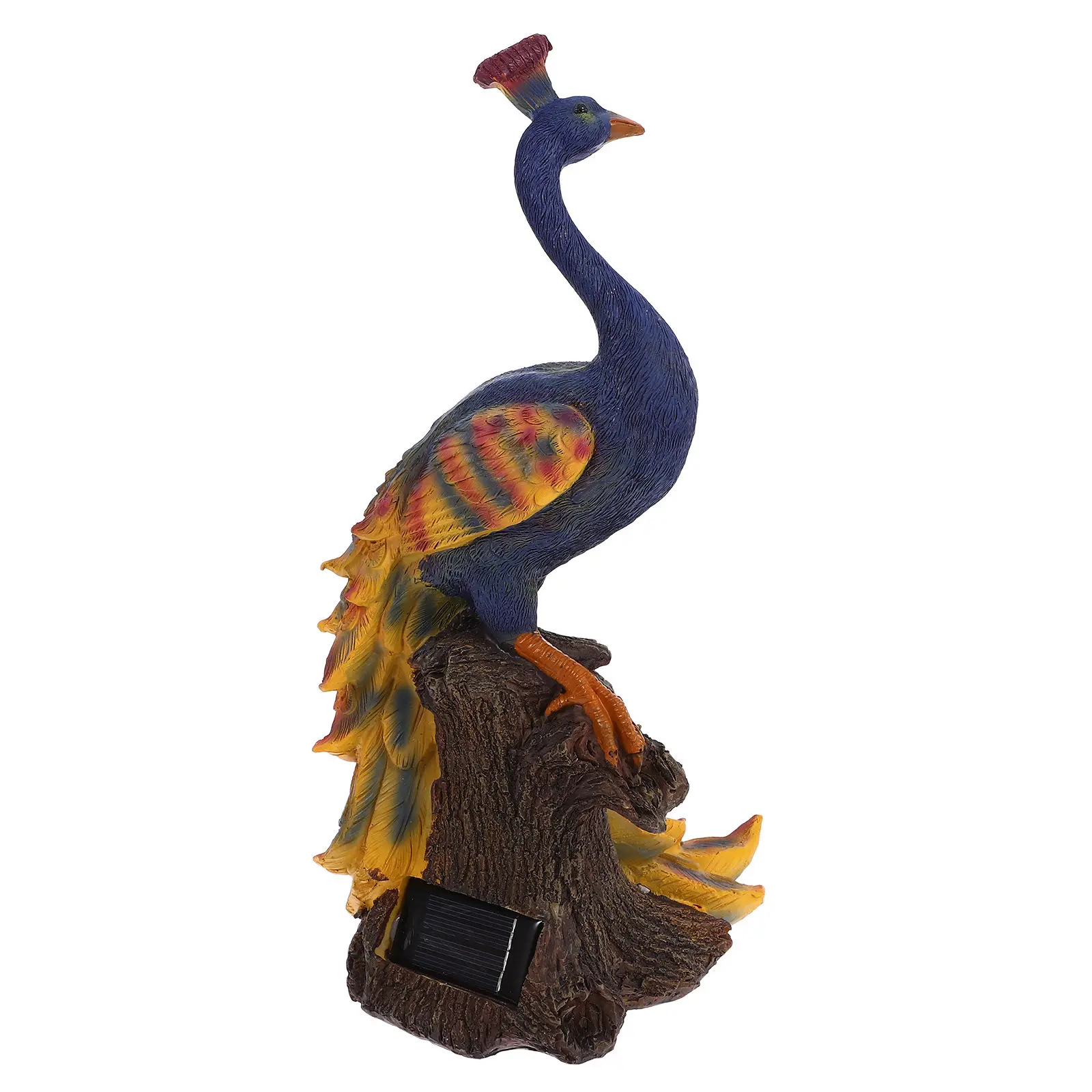 Solar Resin Peacock Yard Lamp Garden Decor Small Peacock Sculpture Outdoor Garden Light Ornament Yard Lights Outdoor Decor