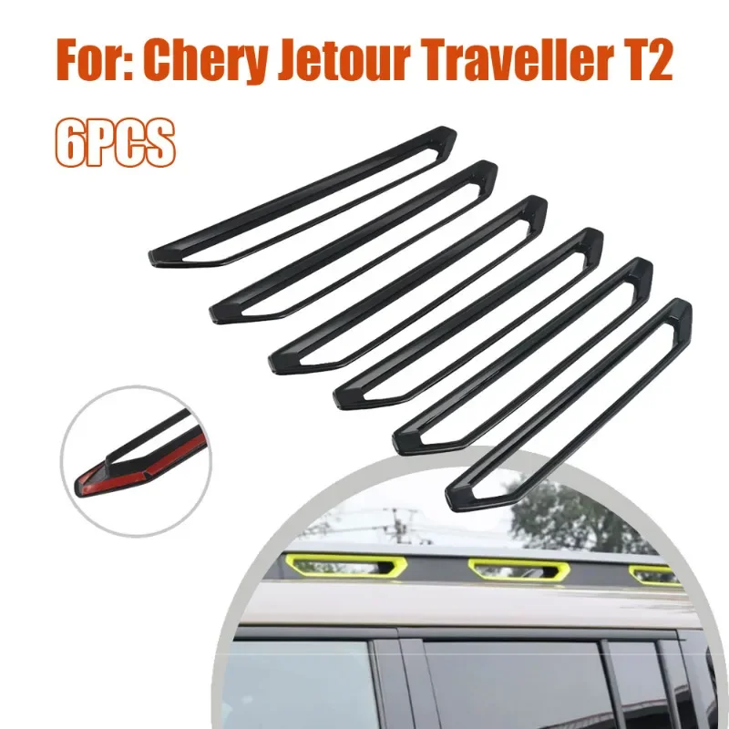 

6Pcs Car Luggage Rack Stickers Car Luggage Rack Decorative Strip Cover Auto Exterior Accessories for Chery Jetour Traveller T2