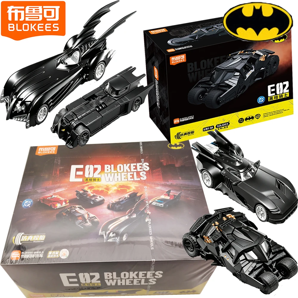 

Blokees Original THE BATMAN Batmobile Series Blind Box E02 Wheels Model Movable DIY Assembled Vehicle Collectible Toys Fun Gifts