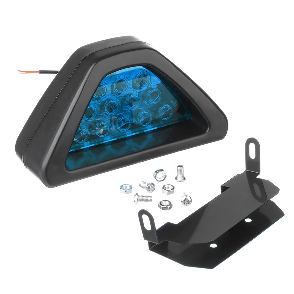Universal Brake Signal Lamp F1 Style Triangle Sporty 12LED Rear Fog Light Tail Third Brake Lamp DRL For JDM BBA
