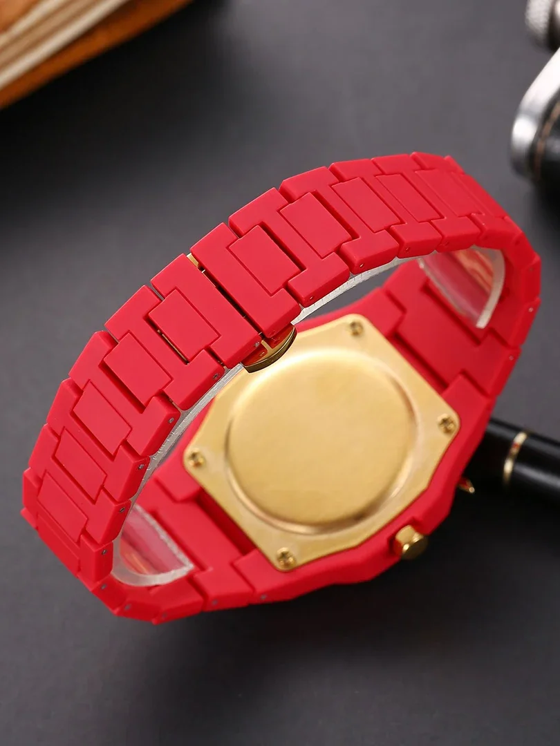 Luxury Watch for Men Plastic Quartz Wristwatch Unusual Clock Male Vintage Red Orologio Man Casual Simple Fashion Sports Reloj