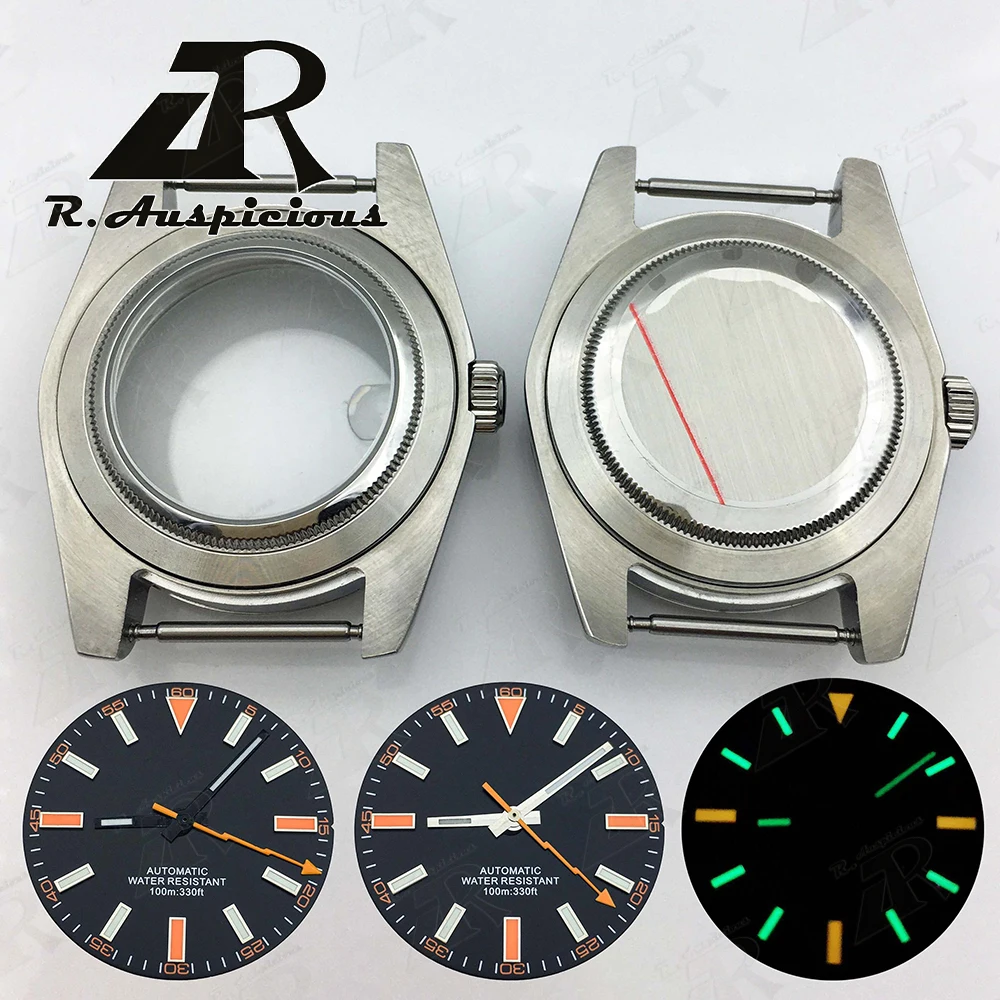 36mm/39mm MILGAUSS Polished Case Sapphire Glass Black Dial Lightning Fit NH34/35/36/70/72 ETA2824/36 PT5000 Movement Watch Parts