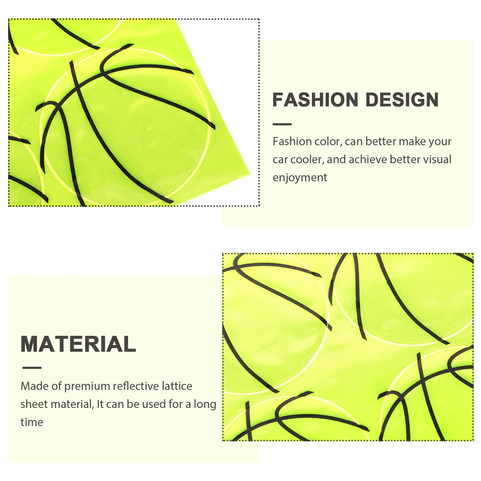 

1 Set Reflective Warning Stickers Fluorescent Yellow Basketball Design Car Bike Night Safety Outdoor Sports Riding