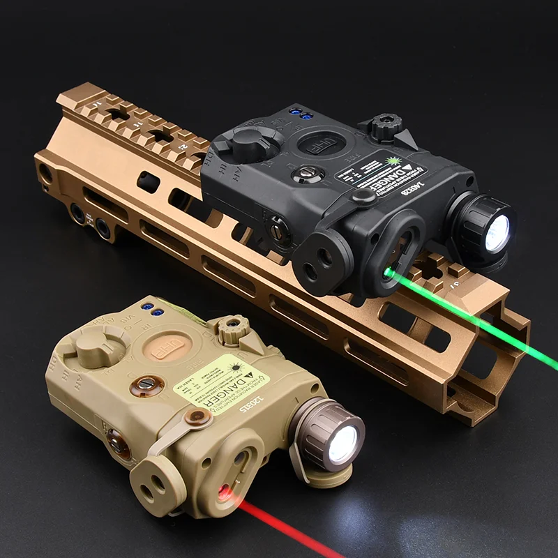 Tactical Airsoft PEQ 15 LA5C Red Green Green Blue IR Version Indicator Dot Laser White Light Weapon Flashlight Strobe Hunting