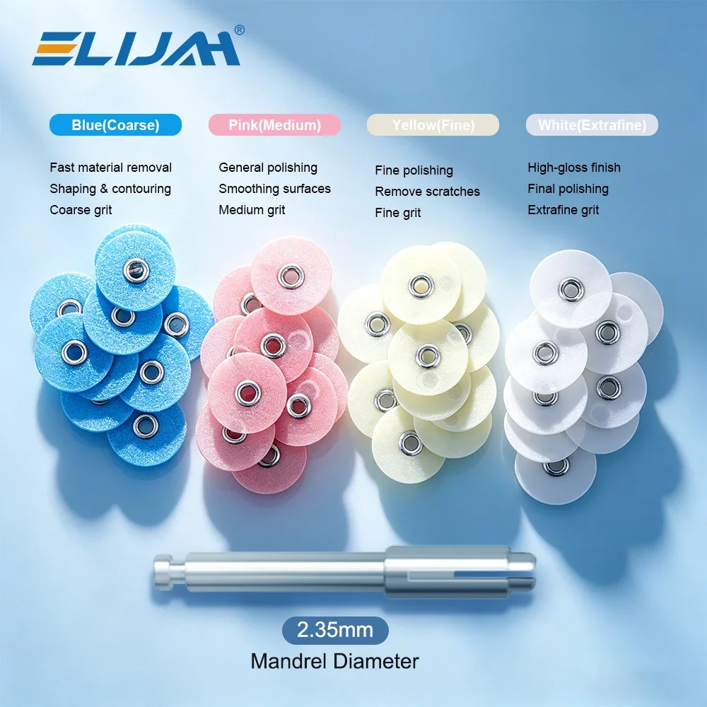 Dental Polishing Discs 14mm 80Pcs/Kit Coarse to Extra-Fine Composite Finishing Discs Shank Teeth Whitening Material Dentist