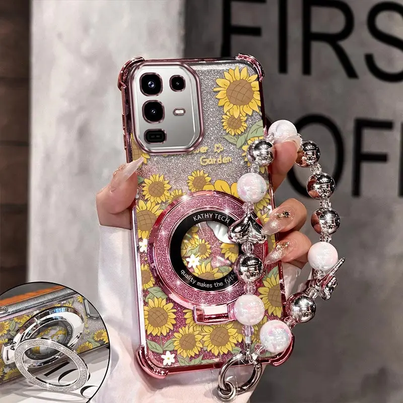 

Note 50Pro Сельский браслет с подсолнечником и держателем для телефона Infinix Note 50 30 40pro Smart 8 7 Spark G0 20Pro 40Pro Cover