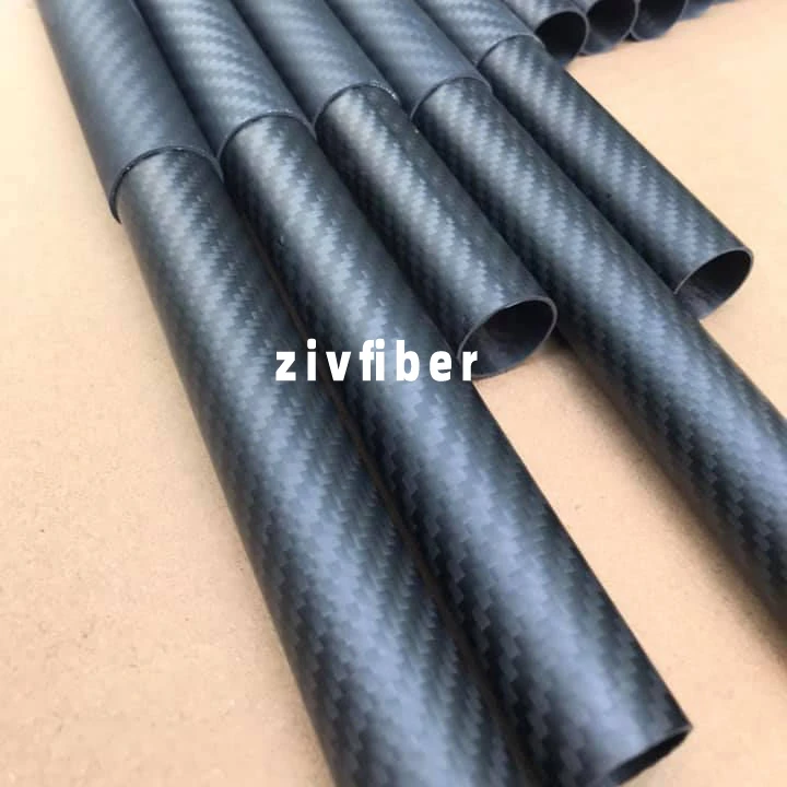 2pcs/lot 3K Carbon Fiber tube OD30 31 32 34 35 36 38 40 42 44 47 50 55 60 500mm length High Quality Twill Matte Wound Tube