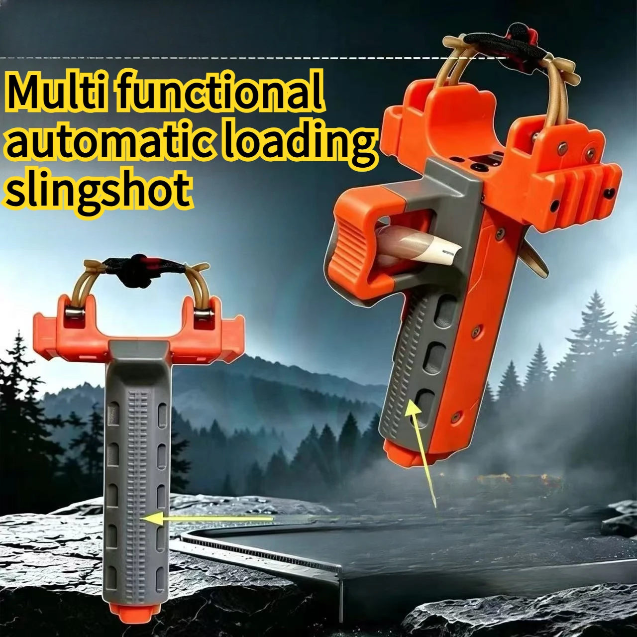 NEW Multi Functional Semi-automatic Slingshot Outdoor Quick Firing Magnetic Suction Rubber Band Metal Pulley Tool Set