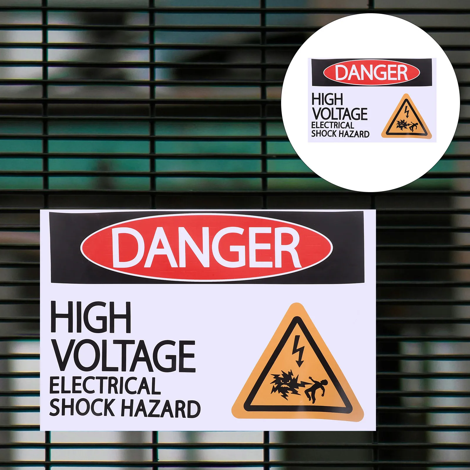 

2 Sheets Warning Sticker High Voltage Sign Label Safety Signs Pvc Electrician Stickers
