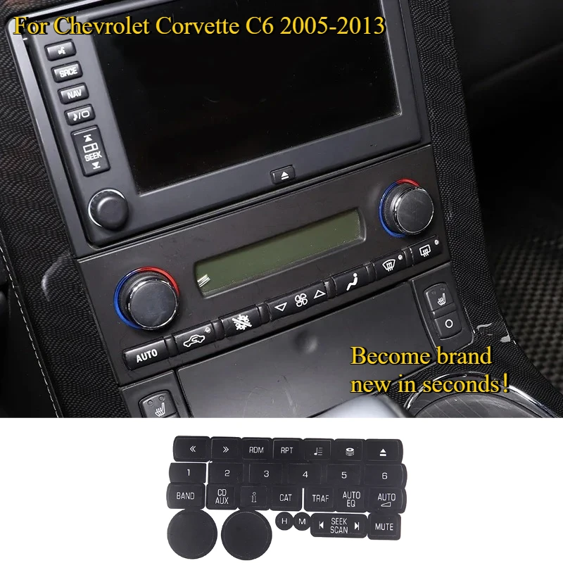 

PVC Steering Wheel A C Climate Control Door Door Button Repair Sticker For Chevrolet Corvette C6 05-13 Interior Car Accessories