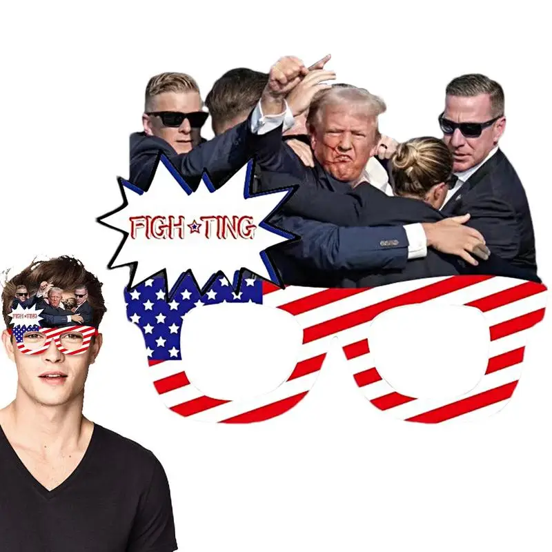 Presidential Costume Glasses Decoration Accessories Glasses 2024 Decoration Funny Costume Prop Glasses Support Presidential Vote