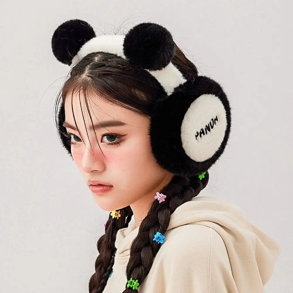 

Soft Thicken Panda Plush Earmuffs Keep Warmer Ear Warmers Panda Ear Cover Earflap Windproof Winter Ear Cap Riding