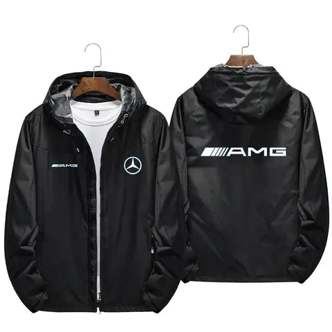 Benz Trench coat Men's clothing Hoodie clothing Shop work clothes Motorcycle uniform Spring casual shirt