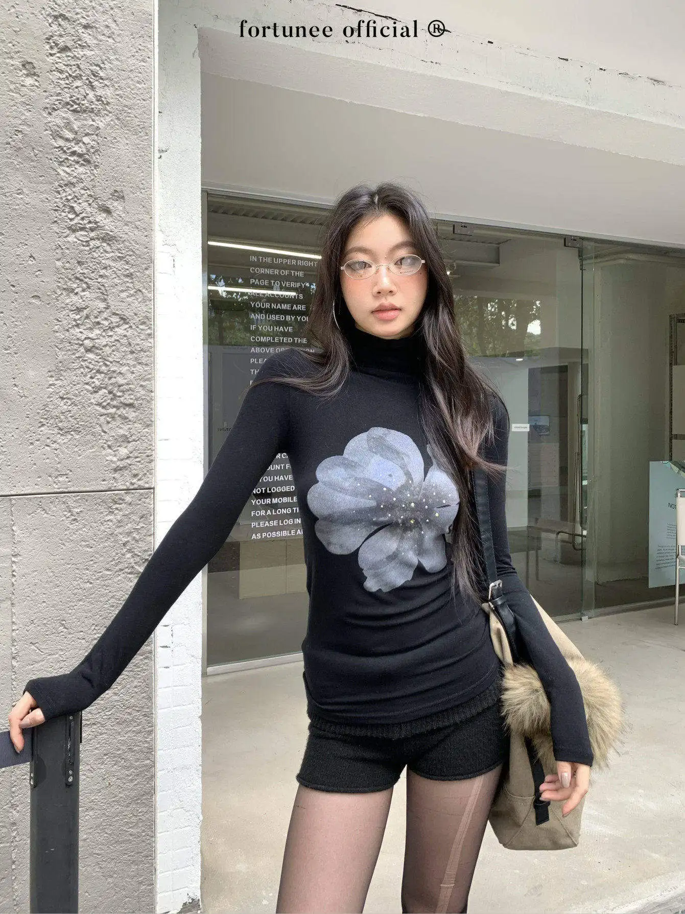 

Fortunee, оригинальный длинный воротник с высоким воротником и цветочным принтом, осень-зима, облегающая основа с завязкой на талии, внутренняя одежда