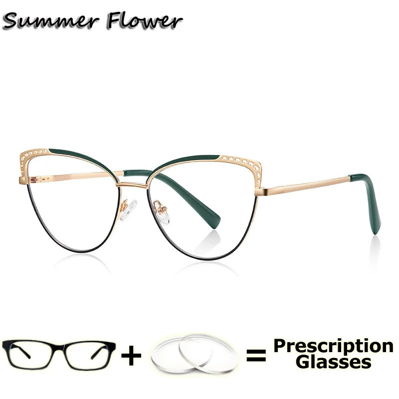 

Optical Lenses with Recipe Prescription Glasses Cat Eye Clear Lenses Transition Multifocal Progressive Eyeglasses for Female