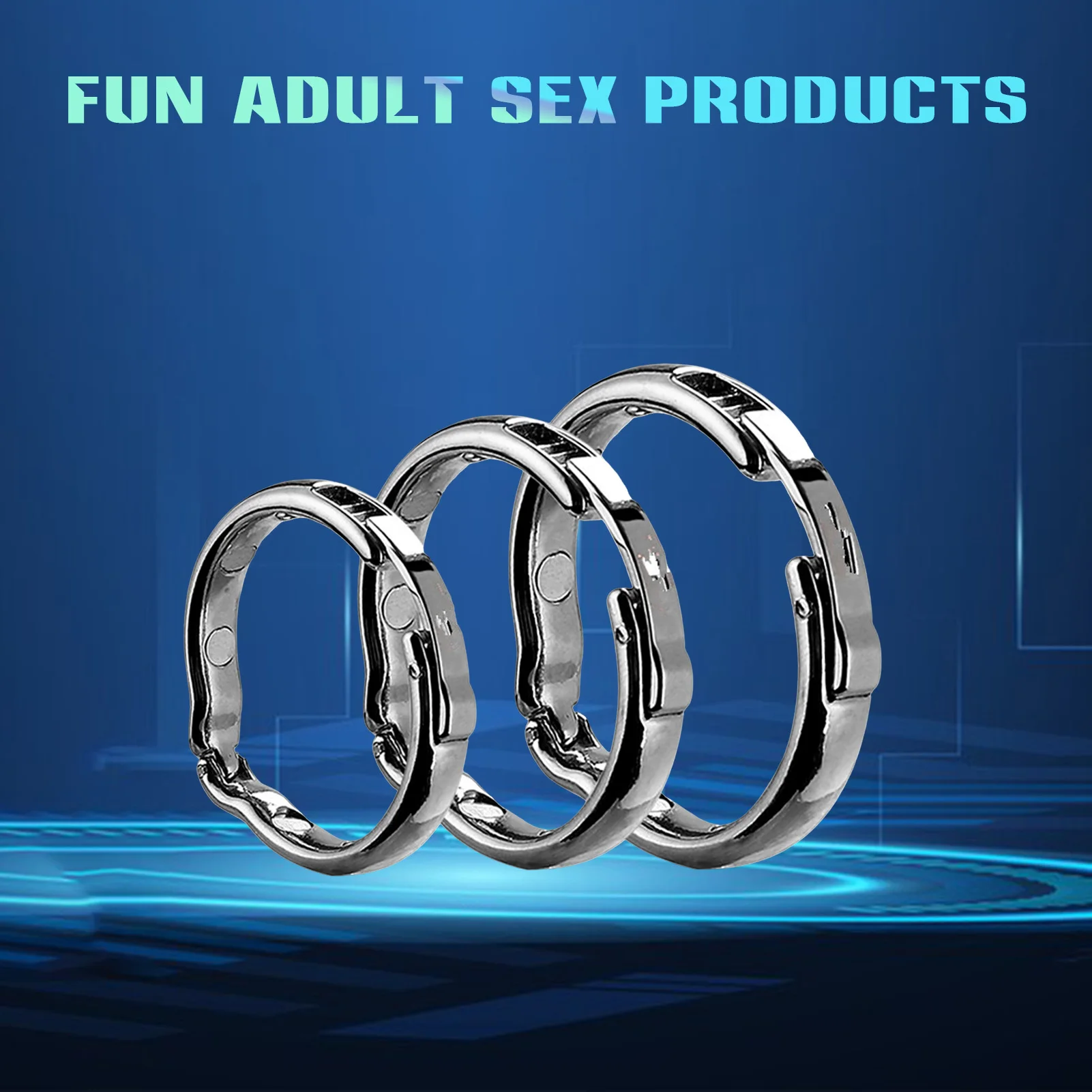 Anillo ajustable de acero inoxidable para pene, anillo de bloqueo retardante de eyaculación, Bondage, glande, erección, Juguetes sexuales para