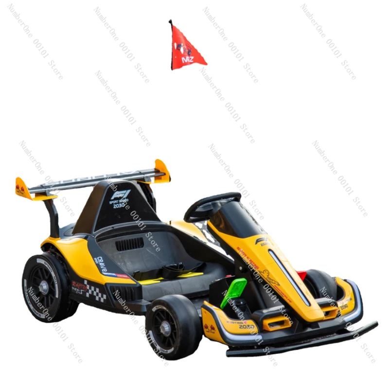 

Kart children's electric car four-wheel drift car remote control men and women children charging toys car can seat people