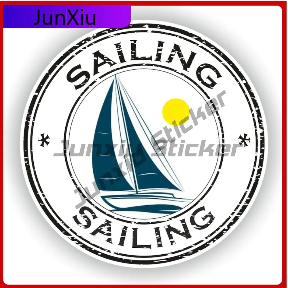 

Sailing Sports Vinyl Sticker Round Seal Anti Scratch Decals Decorative Adventure Motorcycle Emblem Custom Car Decals Suv Bike