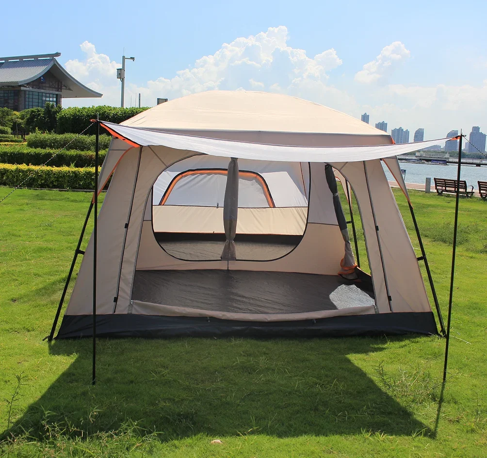 Extra Large Tent 12 Person Family Cabin Tents 2 Rooms 3 Doors 3 Window Mesh Double Layer Big Tent for Outdoor Picnic Camping