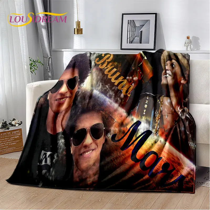 

3D HD Bruno Mars Singer Star Soft Plush Blanket,Flannel Blanket Throw Blanket for Living Room Bedroom Bed Sofa Picnic Cover Kids
