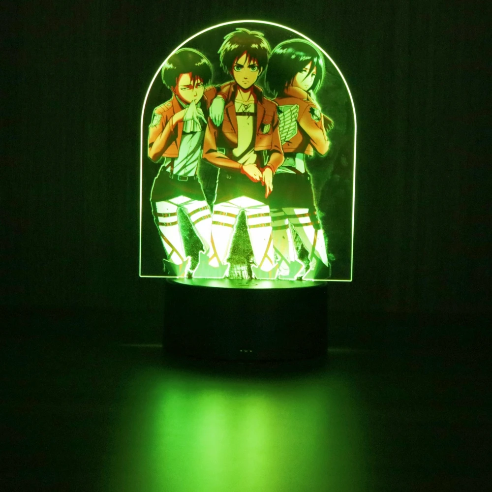 3D Lamp Anime Attack on Titan LED Night Light Levi Action Figures Remote Control NightLight Decoration Bedroom Kids Toys Gifts