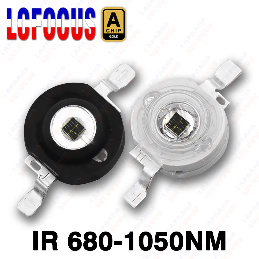 3W 5W 10W Infrared 680nm 740nm 800nm 850nm 880nm 900nm 940nm 980nm 1000nm IR LED Chip For CCTV Camera Night Vision Light Beads