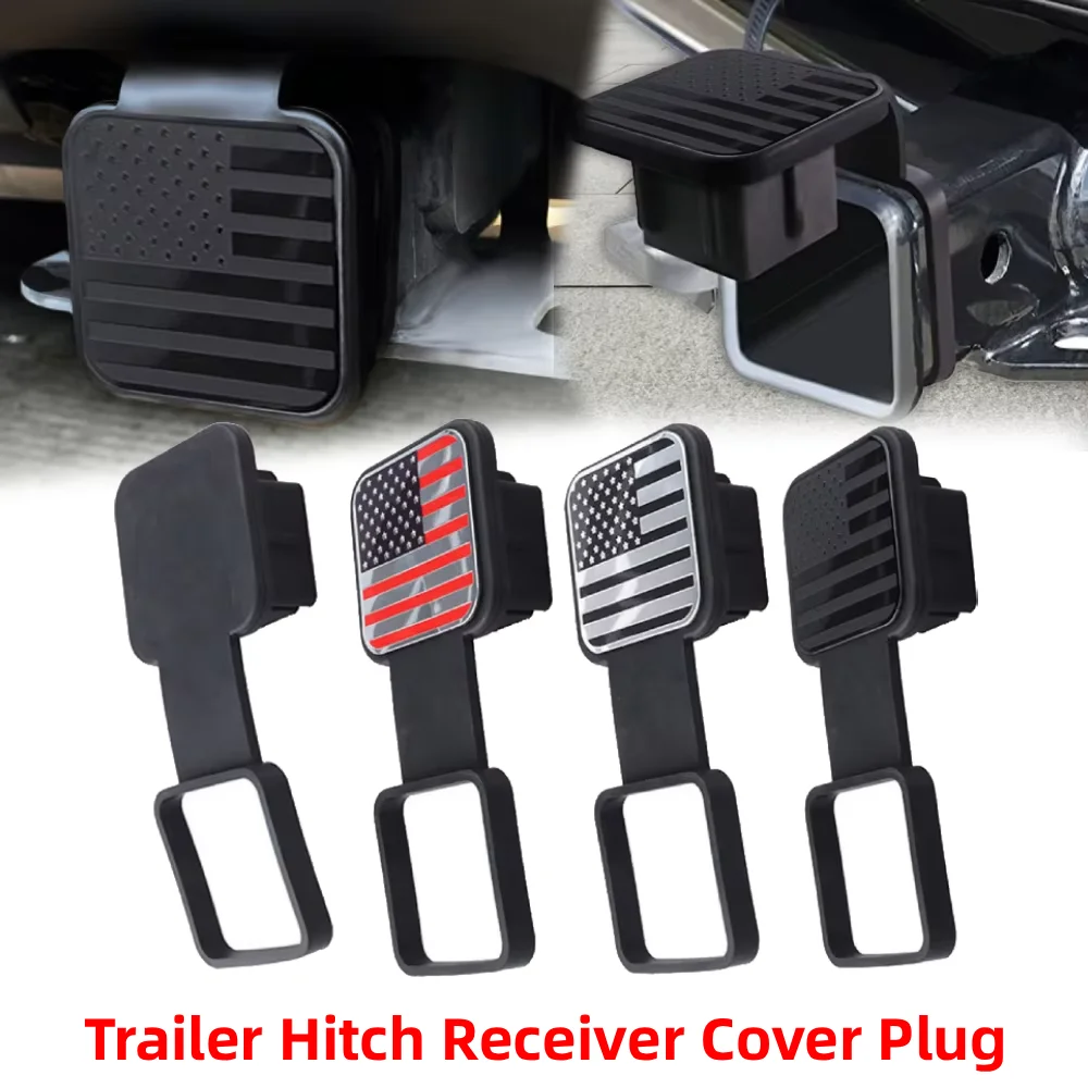 Tow Plug Tube Cap Protector Waterproof Trailer Hitch Receiver Cover Plug Dustproof 2 In Receiver Auto Square Plug Tow Hook Cover
