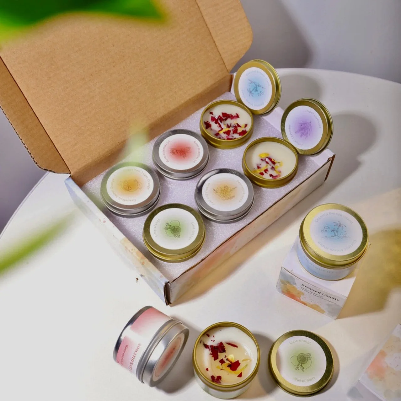 12 candele profumate senza fumo con fiori secchi in cera di soia per matrimoni, San Valentino e decorazioni per l'atmosfera domestica, regalo profumato