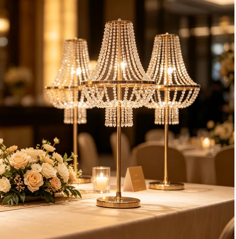 100-120cm  f10 10pcs Wedding Aisle Decoration Light Stand Gold can not Rechargeable Chandelier Table Centerpieces for Wedding