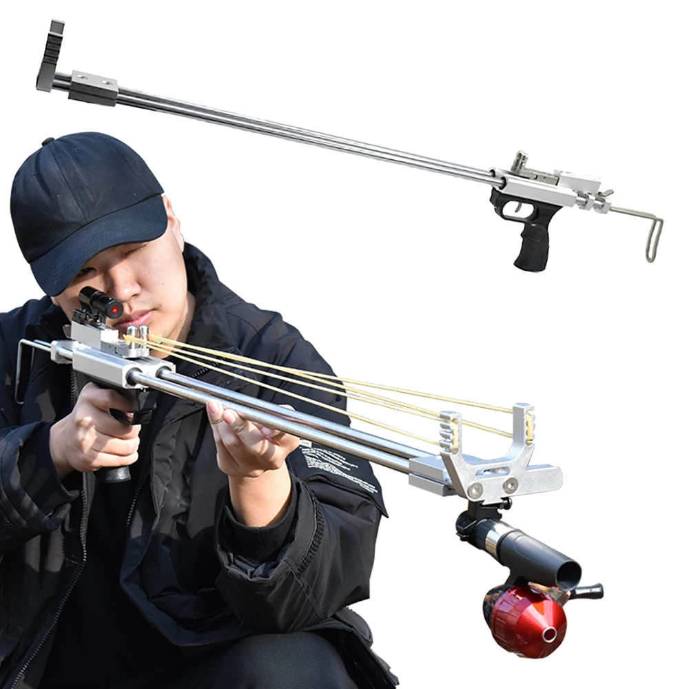 UPS Logistics Shipping, Stainless Steel Long-Rod Hunting Slingshot, Outdoor Shooting Slingshot, High-Quality Hunting Slingshot