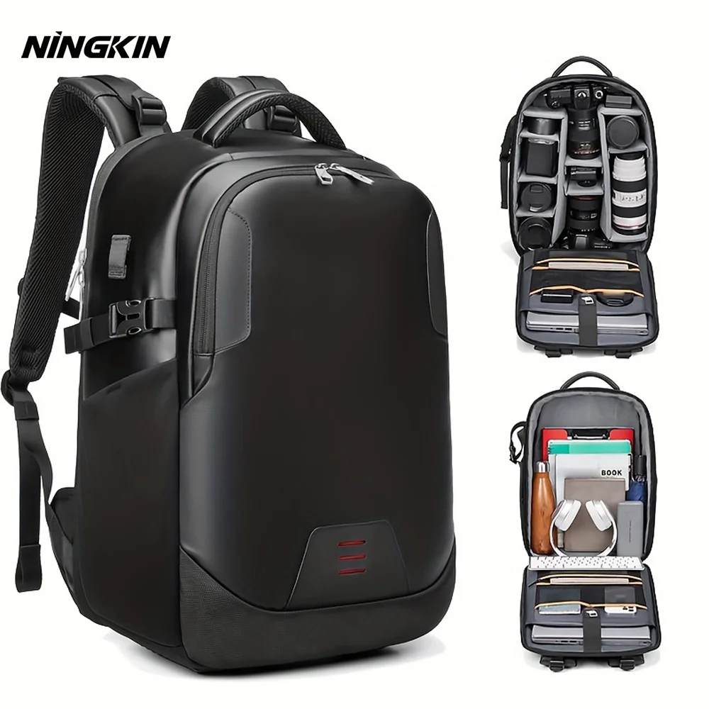 NINGKIN 1pc Professional Travel Camera Backpack - Hiking Daypacks with Tripod Bracket, Detachable Anti-theft Passport Lock