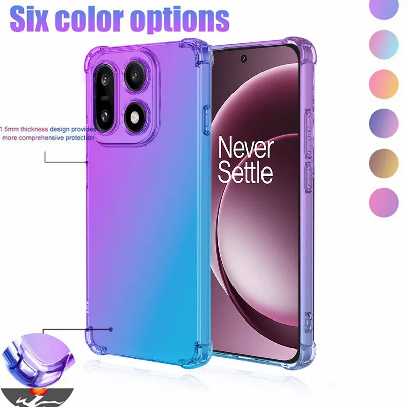 New Airbag Shockproof Gradient TPU Case for OnePlus 15R 15 5G Protective Cover Back Coque Fundas Capa