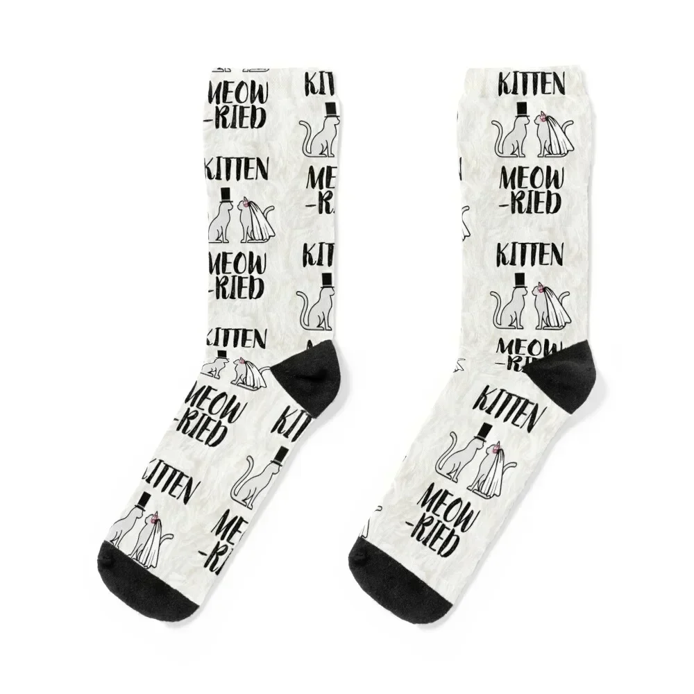 Kitten Meow-ried, getting married gift Socks aesthetic snow anti-slip Socks For Women Men's