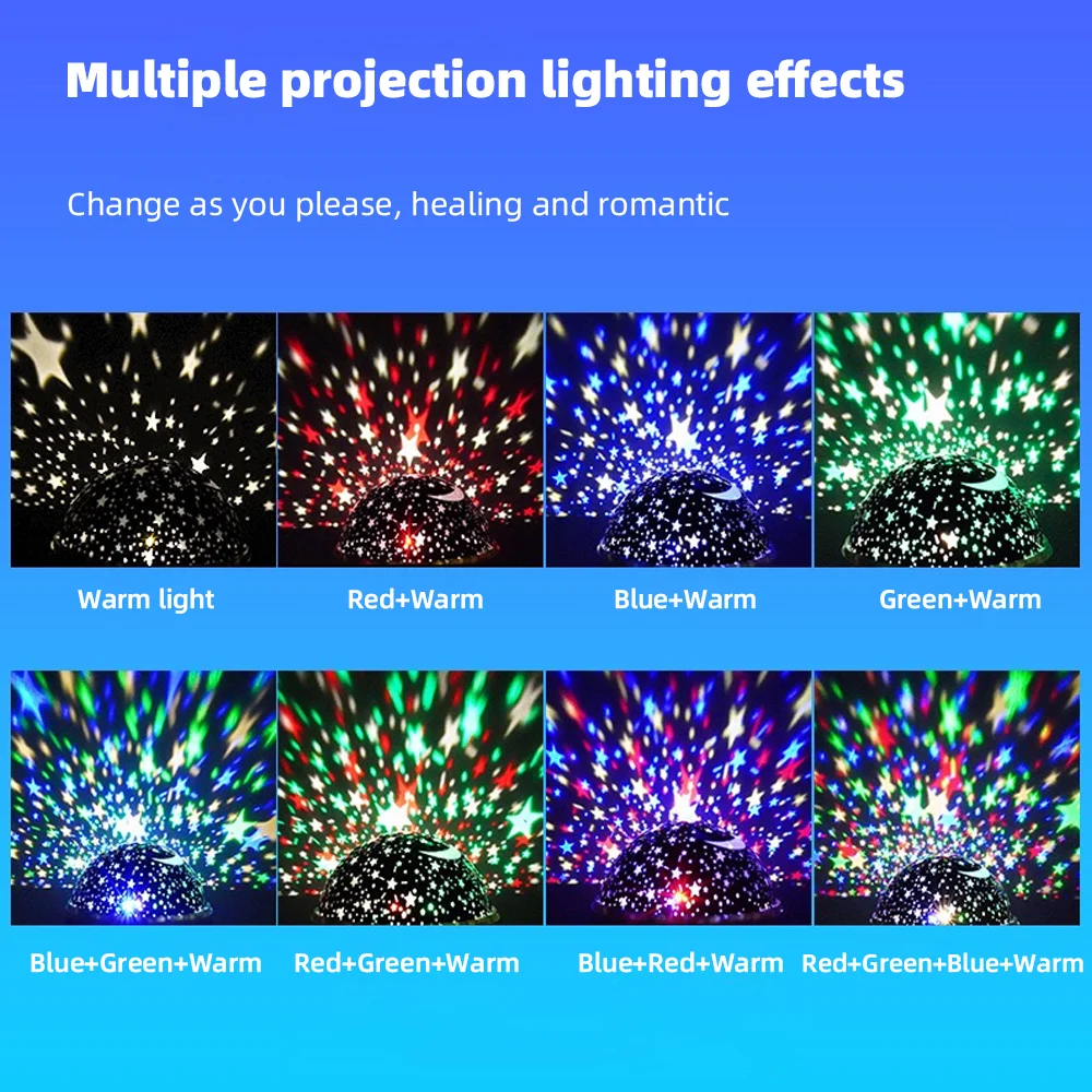Star Projector Lamp Children Bedroom LED Night Light Baby Lamp Decor Starry Festival Atmosphere Lamp Moon Galaxy Projector Lamp