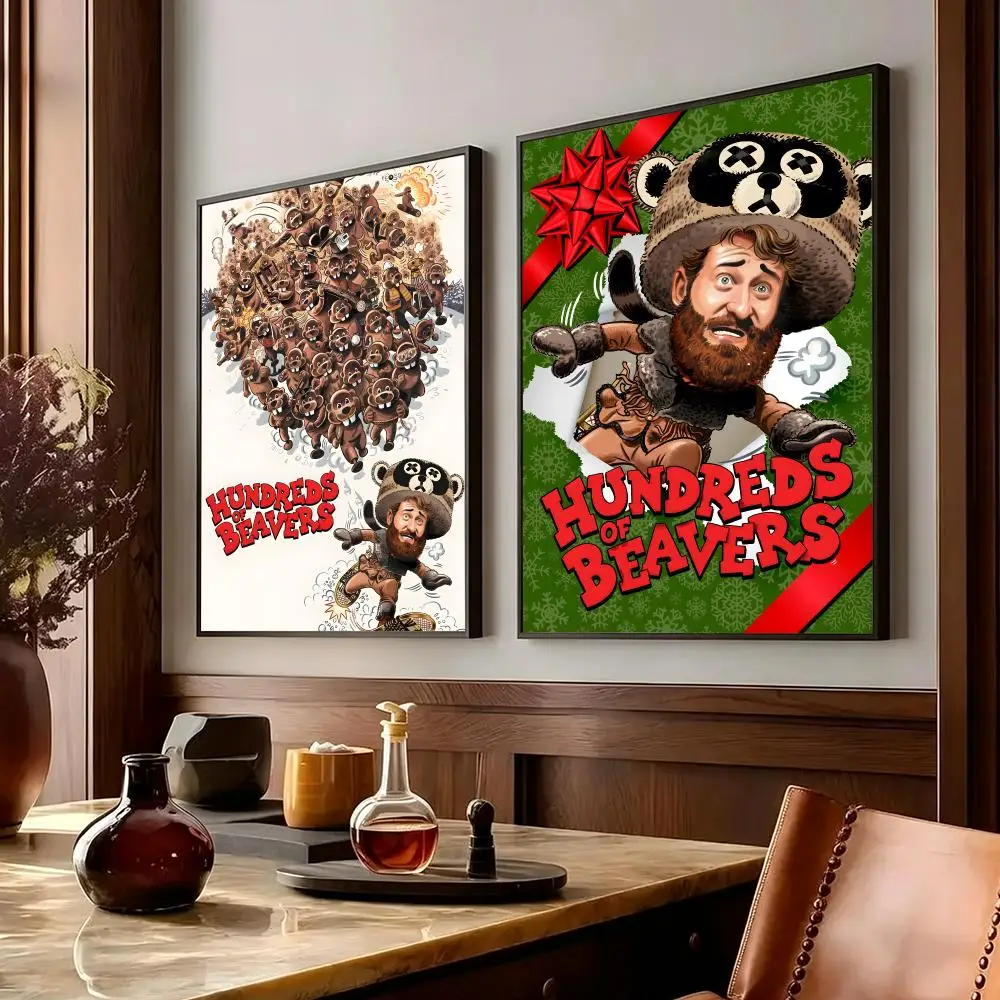 movie Hundreds of Beavers Poster Poster HD Printing Cozy Warm Style Home Decor Suitable for Living Room Bedroom Gift