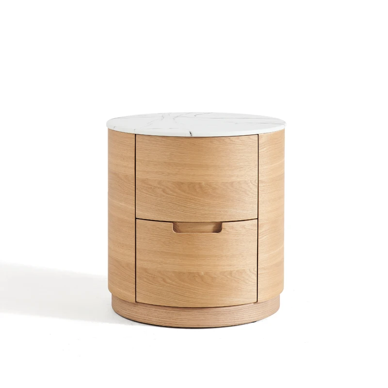 Modern Oak Nightstand Small Drawer Italian Design Bedside Storage Rack Wooden Bed Side Table Sleek Wooden Bedside Table Drawer