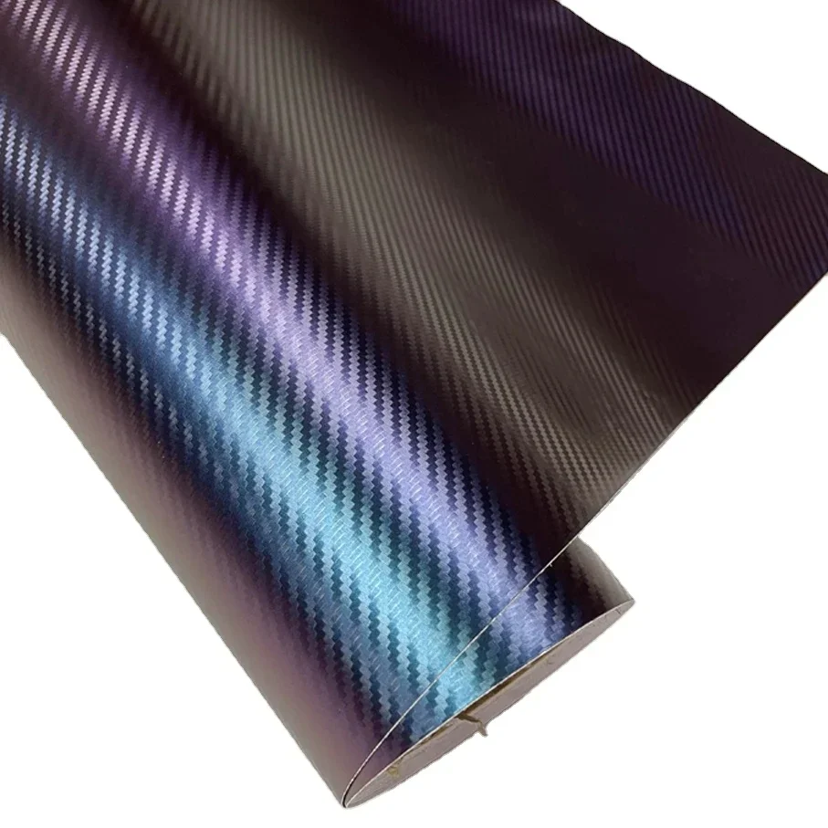 2025 Brons tot rood Chameleon 3D koolstofvezel PVC vinyl wrap sticker folie afdekfolie voor lichaam